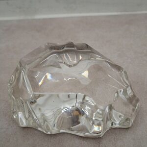 1975 Hallmark Glass Paperweight Lead Crystal Etched Flying Eagle Little Gallery